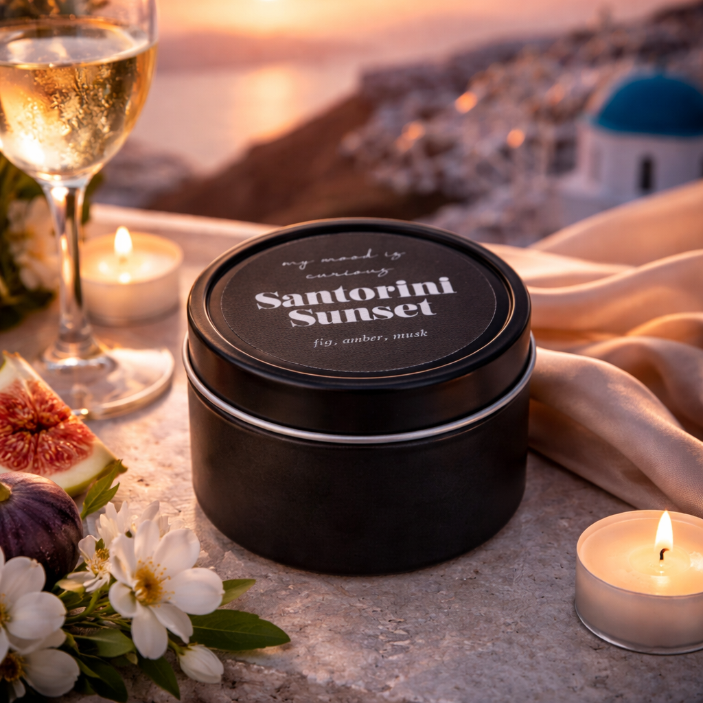 “Santorini Sunset” Luxury Sensory Candle for Intimate Moments - Signature Gift Box