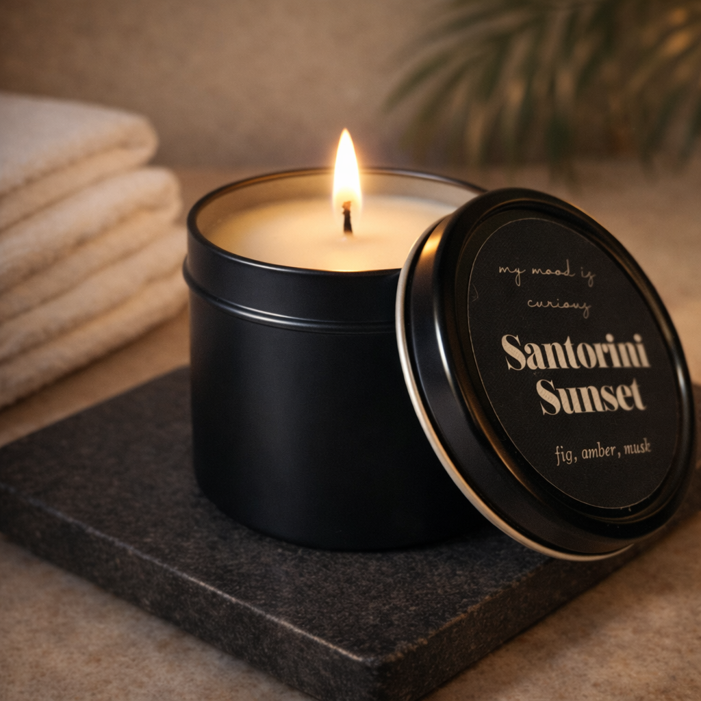 “Santorini Sunset” Luxury Sensory Candle for Intimate Moments - Signature Gift Box